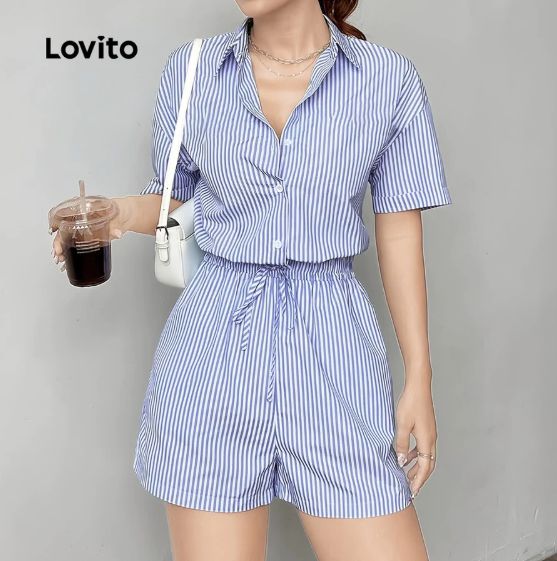 Lovito Striped Jumpsuit