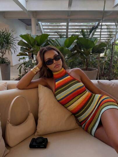 Backless Halter Dress